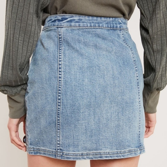 Wishlist Mini Denim Skirt With Button Detail - Picture 5 of 6